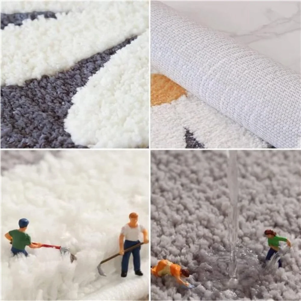 Bathroom Rugs Mat,White Flower Bath Rugs FluffySoft Superfine Fiber Rugs NonSlip